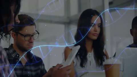 Team Collaborating with Digital DNA Overlay Technology