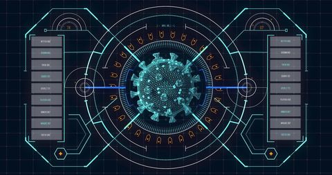 Digital Analysis of Corona Virus Cell on High-Tech Display - Download Free Stock Images Pikwizard.com