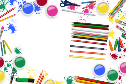 bright art supplies with blank copy space on transparent background - Download Free Stock Videos Pikwizard.com