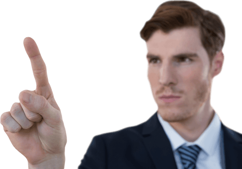Transparent PNG of Focused Businessman Pointing Forward - Download Free Stock Videos Pikwizard.com