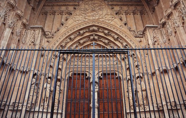 Intricate Gothic Cathedral Entrance with Iron Gate - Download Free Stock Photos Pikwizard.com