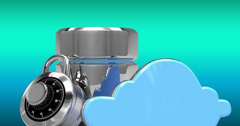 Cloud Storage Security Concept with Database and Lock - Download Free Stock Images Pikwizard.com