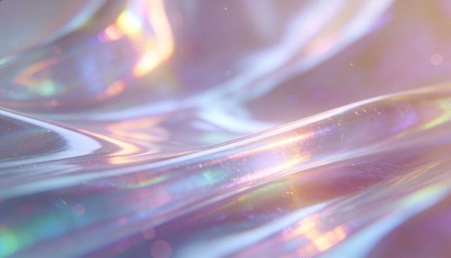 Iridescent pearl wave texture shimmering pastel holographic surface for creative design
