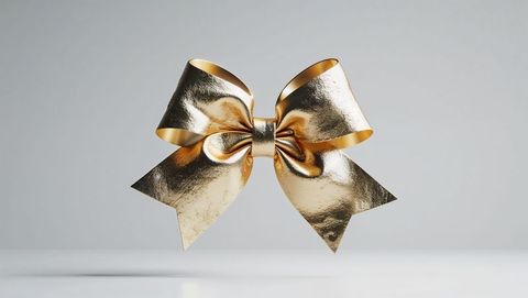 Elegant metallic gold bow symbolizing luxury and celebration