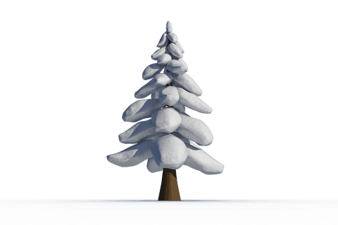 snow-covered tree winter illustration on transparent background - Download Free Stock Videos Pikwizard.com
