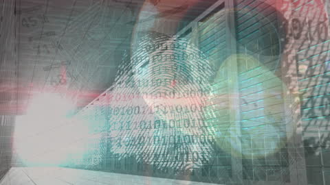 Abstract Data Processing and Cybersecurity Technology Concept