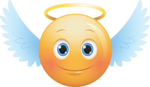 Smiling Angel Emoticon with Wings on Transparent Background - Download Free Stock Videos Pikwizard.com
