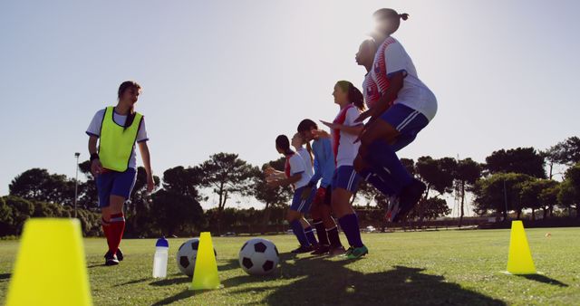 Youth Soccer Team Training Outdoors with Coach - Download Free Stock Images Pikwizard.com