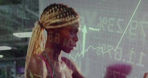 Focused Gym Training with Progress Chart Overlay