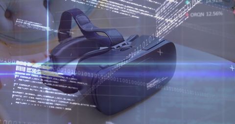 Virtual reality headset with financial data streams overlaid