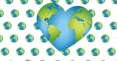 Heart-Shaped Globe Emphasizing Global Environmental Solutions - Download Free Stock Images Pikwizard.com