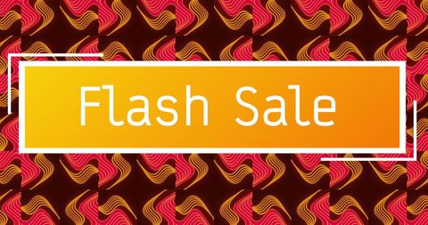 Retro Flash Sale Advertisement Banner with Vintage Patterns