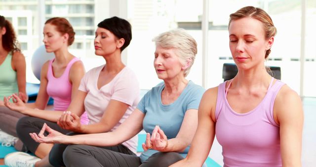 Group of Women Practicing Yoga Together Indoors - Download Free Stock Images Pikwizard.com