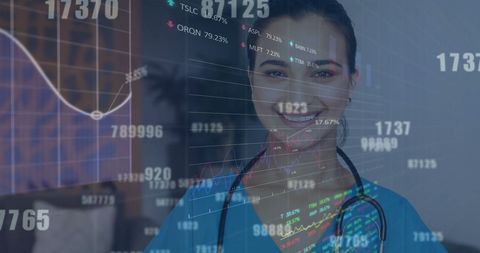 Doctor Analyzing Financial Data in Healthcare Setting