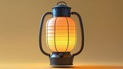 Glowing vintage lantern radiating warm ambiance
