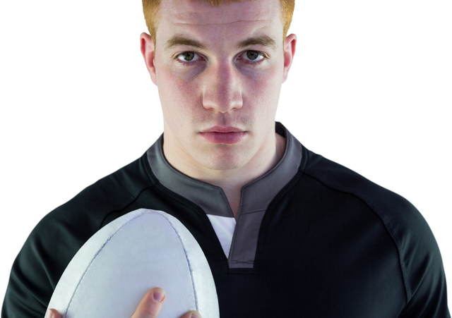 Serious Rugby Player Holding Rugby Ball Transparent Background - Download Free Stock Videos Pikwizard.com