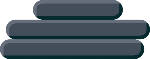 Floating rounded bars 3d render on transparent background