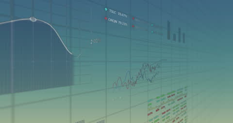 Digital Financial Data and Stock Market Graphs Illustration