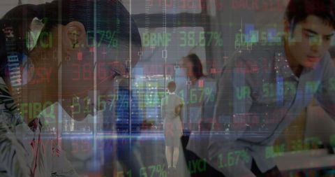 diverse professionals working with stock market data - Download Free Stock Images Pikwizard.com