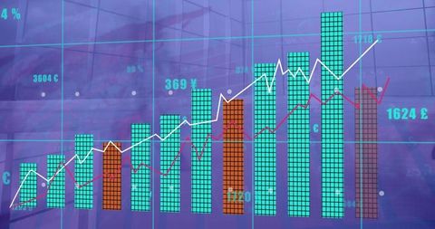 Digital Interface with Global Financial Data and Bar Graphs - Download Free Stock Images Pikwizard.com
