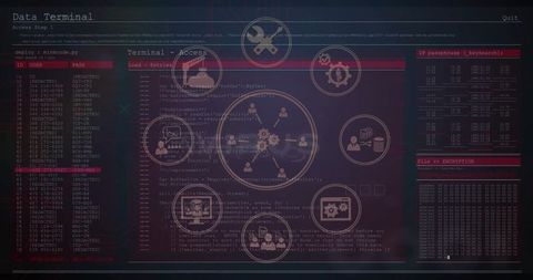 Digital Data Processing with Network Icons and Code Interface - Download Free Stock Images Pikwizard.com