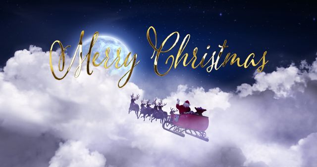 Festive Christmas Greeting with Santa and Reindeer - Download Free Stock Images Pikwizard.com