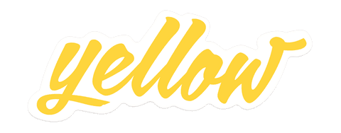 Yellow cursive typography sticker with transparent background