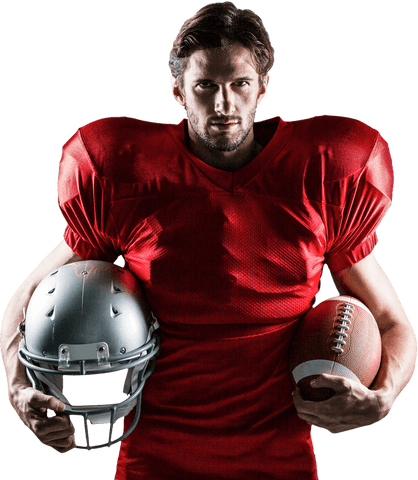 Transparent Confident American Football Player Holding Gear - Download Free Stock Videos Pikwizard.com