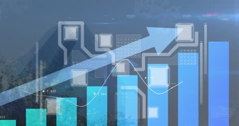 Digital Data Overlay on Urban Skyline