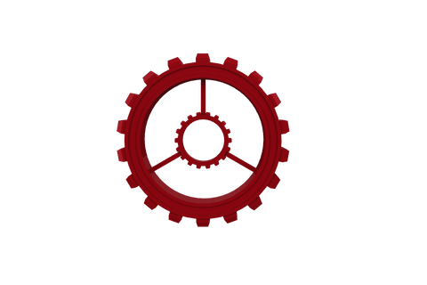 Transparent Red Gear Ornament With Mechanical Detailing - Download Free Stock Videos Pikwizard.com
