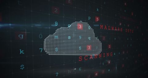 Digital Cloud and Data Processing with Malware Scanning Display - Download Free Stock Images Pikwizard.com