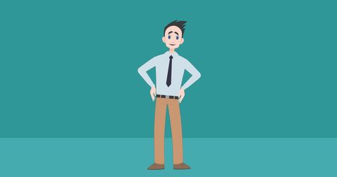 Animated Businessman with Hands on Hips Illustration - Download Free Stock Images Pikwizard.com