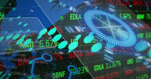 Global Data Processing Animation with Digital Interface Concept