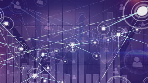 Abstract Digital Network Visualization with Connection Lines