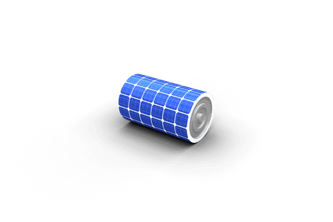 High Angle Transparent 3D Solar Battery Isolated