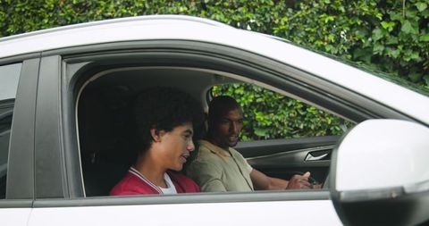 Father and Son Bonding in Car, Creating Cherished Memories