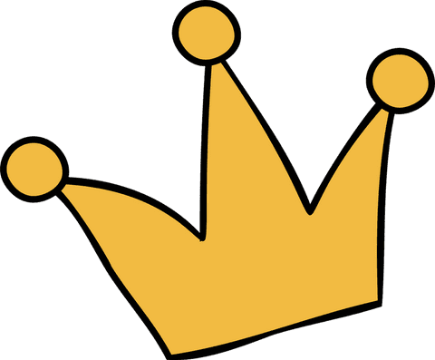 Cartoon Golden Crown Icon Floating on Transparent Background