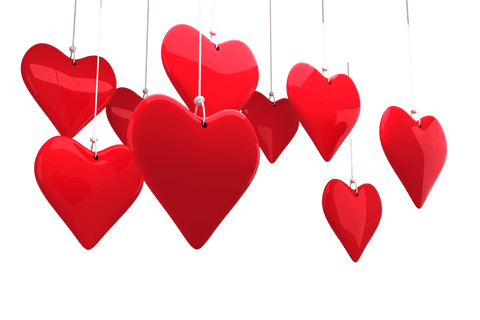 red hearts on strings floating vecter illustration transparent - Download Free Stock Videos Pikwizard.com