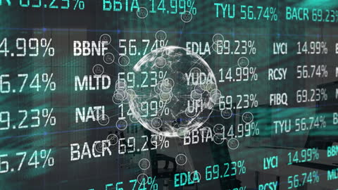 Global Financial Data Analysis Visual with Icons