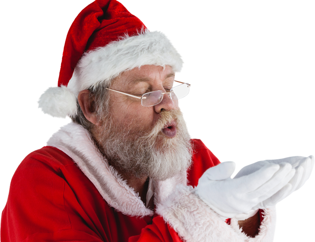 Transparent Santa Claus Blowing Invisible Snow in Glasses - Download Free Stock Videos Pikwizard.com