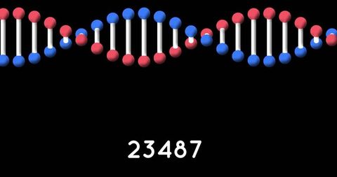 Spinning dna structure background with increasing numbers