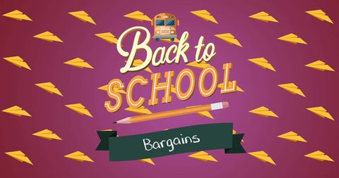 Back to school promotion with pencil and bus