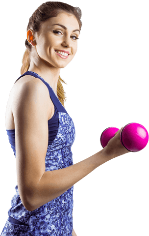fit woman lifting pink dumbbell transparent background - Download Free Stock Videos Pikwizard.com