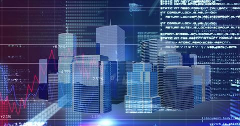Futuristic Cityscape with Data Overlay Illustrating Global Finance - Download Free Stock Images Pikwizard.com