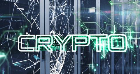 Futuristic Crypto Text Over Digital Networks and Computer Servers - Download Free Stock Images Pikwizard.com