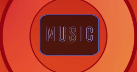 Neon Music Sign and Orange Circles Background Concept - Download Free Stock Images Pikwizard.com