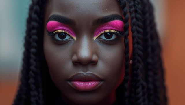 Bold and vibrant makeup on elegant portrait