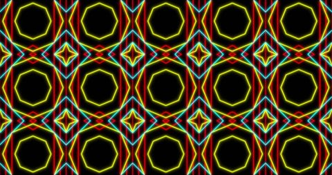 Vibrant Neon Kaleidoscope Pattern with Hypnotic Geometric Shapes - Download Free Stock Images Pikwizard.com