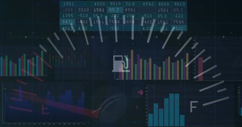 Digital Data Processing Overlaid on Car Dashboard Interface - Download Free Stock Images Pikwizard.com