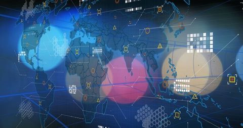 futuristic global map with data connectivity - Download Free Stock Images Pikwizard.com